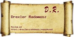 Drexler Radamesz névjegykártya